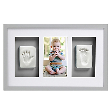 Pearhead&reg; Babyprints 4-Inch x 6-Inch Deluxe Wall Frame in Grey. View a larger version of this product image.