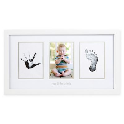 Pearhead&reg; Babyprints 3-Opening 4-Inch x 6-Inch Picture Frame in Grey