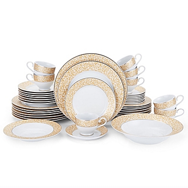 Mikasa&reg; Parchment Gold 42-Piece Dinnerware Set. View a larger version of this product image.