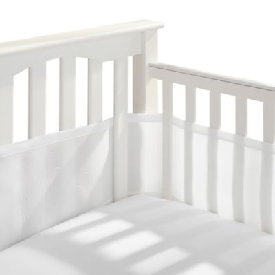 Breathable Mesh Crib Liner in White 