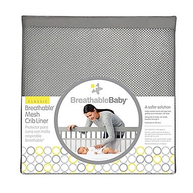 BreathableBaby&reg; Breathable Mesh Crib Liner in White. View a larger version of this product image.