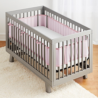 BreathableBaby&reg; Breathable Mesh Crib Liner in Light Pink. View a larger version of this product image.