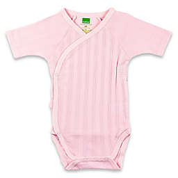 kushies® Short Sleeve Ribbed Wrap Bodysuit in Pink