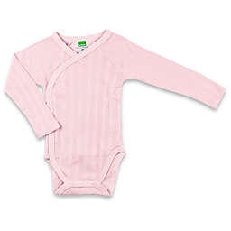 kushies® Long Sleeve Ribbed Wrap Bodysuit in Pink
