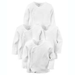 carter's® Size 6M 4-Pack Long Sleeve Kimono T-Shirts in White