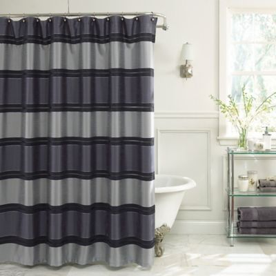 Dotted Chevron Shower Curtain In Grey, Grey Chevron Fabric Shower Curtain