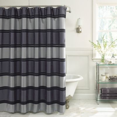 navy fabric shower curtain