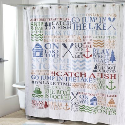 shower curtains with words on them