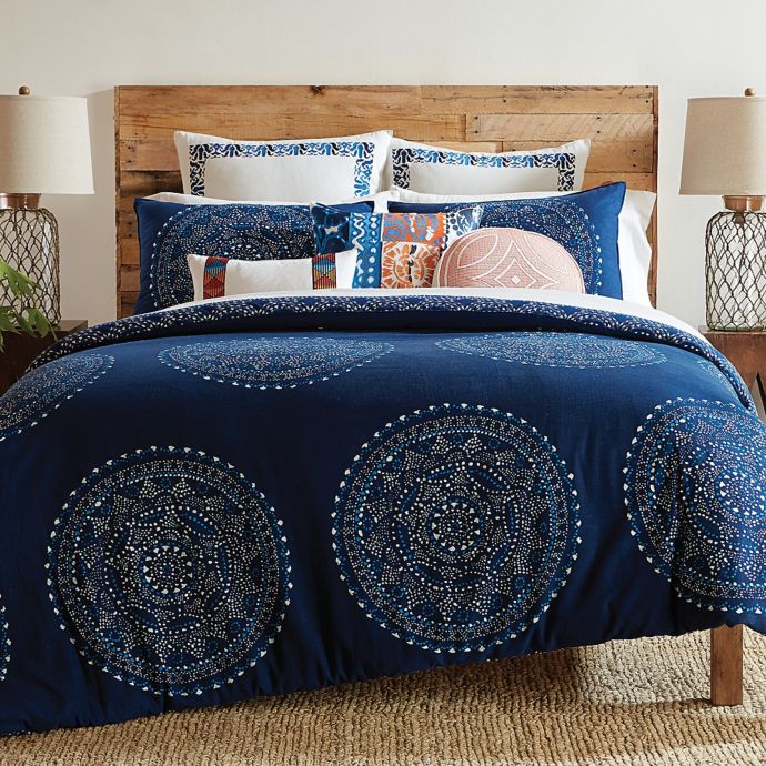 Trina Turk Costa Mesa Medallion Comforter Set In Indigo Bed