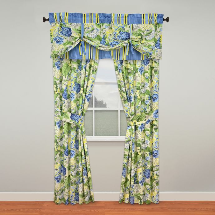 Waverly Floral Flourish Window Curtain Panel Pair And Valance In