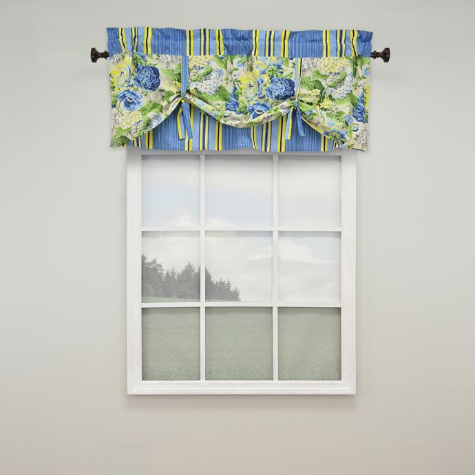 Waverly® Floral Flourish RodPocket Window Valance in Porcelain Bed