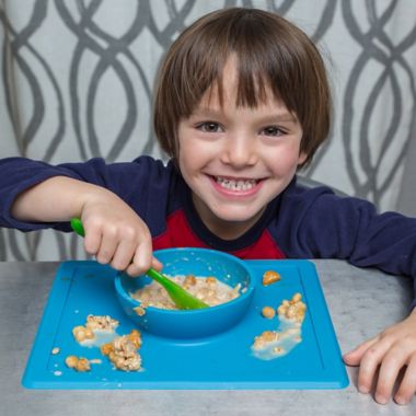 ezpz&trade; Happy Bowl Placemat in Blue. View a larger version of this product image.