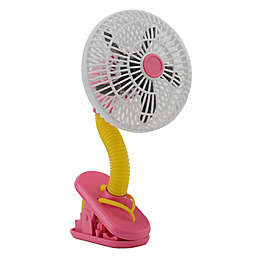 O2COOL® 4-Inch Portable Stroller Clip Fan in Pink/Yellow Flip Flop
