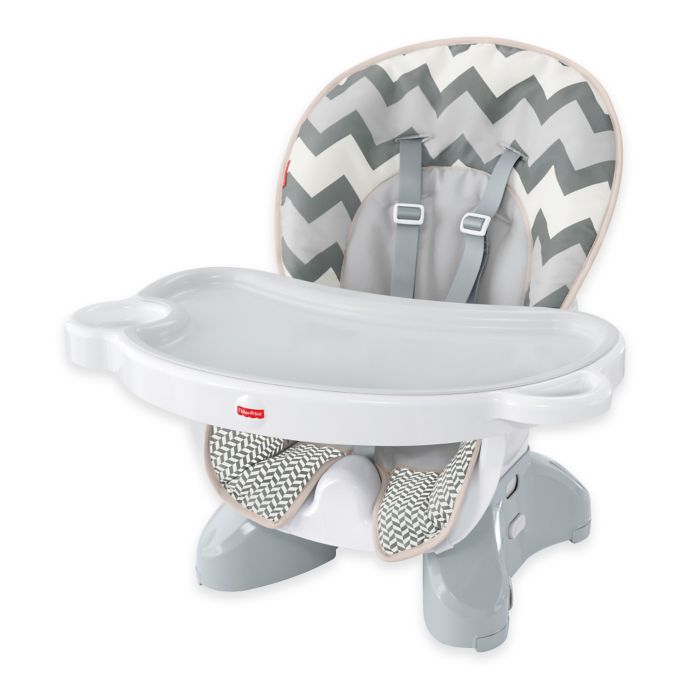 Fisher Price Deluxe Spacesaver High Chair In Grey White Buybuy Baby