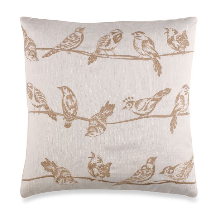 Birds On A Wire Throw Pillow in Taupe Bed Bath & Beyond