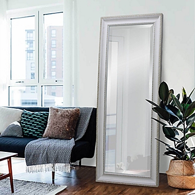 70-Inch x 30-Inch Rectangular Beveled Leaner Mirror in White. View a larger version of this product image.