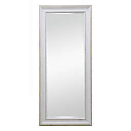 70-Inch x 30-Inch Rectangular Beveled Leaner Mirror in White