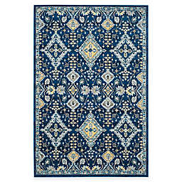 Safavieh Evoke Collection Diamonds 3-Foot x 5-Foot Accent Rug in Royal/Ivory
