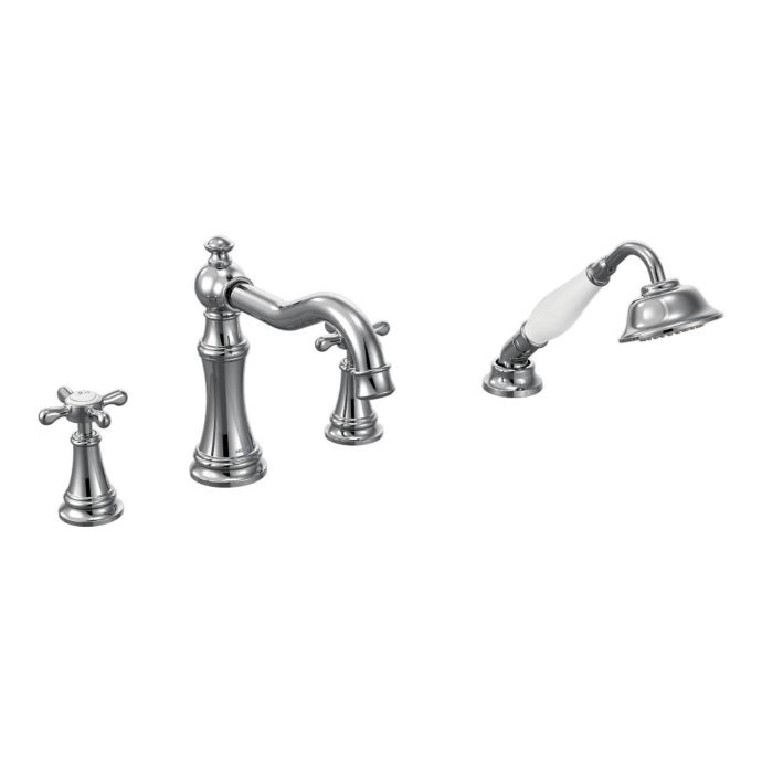 Moen Weymouth 2 Handle Roman Tub Faucets With Hand Shower Bed