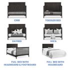 Alternate image 7 for Delta Children Sweet Beginnings Sage Flat Top 6-in-1 Convertible Crib in Stone Grey