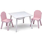 Alternate image 1 for Delta Children Finn 3-Piece Table and Chair Set with Storage in White/Pink