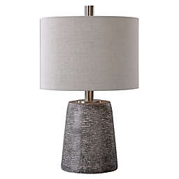 Uttermost Duron Ceramic Table Lamp in Bronze with Linen Shade