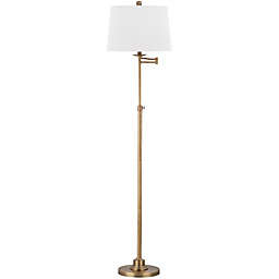 Safavieh Nadia Floor Lamp in Gold with Cotton Shade