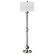 Safavieh Theo Floor Lamp in Nickel with Cotton Shade