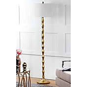Safavieh Aurelia Floor Lamp in Antique Gold with Cotton Shade