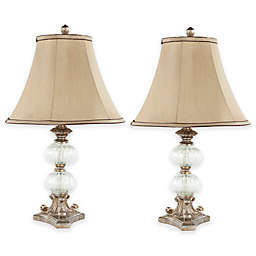 Safavieh Scarlett Glass Globe Table Lamps with Bell Shades (Set of 2)