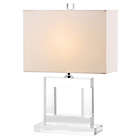 Alternate image 1 for Safavieh Town Square Table Lamp in Clear/White with Linen Shade