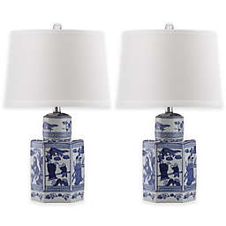 Safavieh Judy Table Lamps in Antique White with Shades (Set of 2)