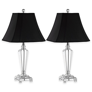 Safavieh Lilly Crystal Table Lamps in Silver with Shades (Set of 2). View a larger version of this product image.