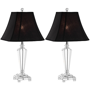 Safavieh Lilly Crystal Table Lamps in Silver with Shades (Set of 2). View a larger version of this product image.