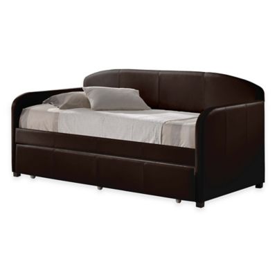 Hillsdale Springfield Faux Leather Daybed in Brown with Trundle