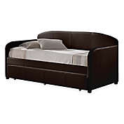 Hillsdale Springfield Faux Leather Daybed in Brown with Trundle