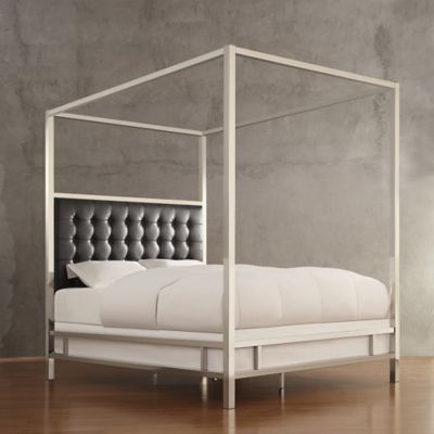 Inspire Q Indio Chrome Framed Canopy, Chrome Canopy Bed King