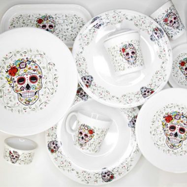 Fiesta&reg; Halloween Sugar Skull Dinnerware Collection. View a larger version of this product image.