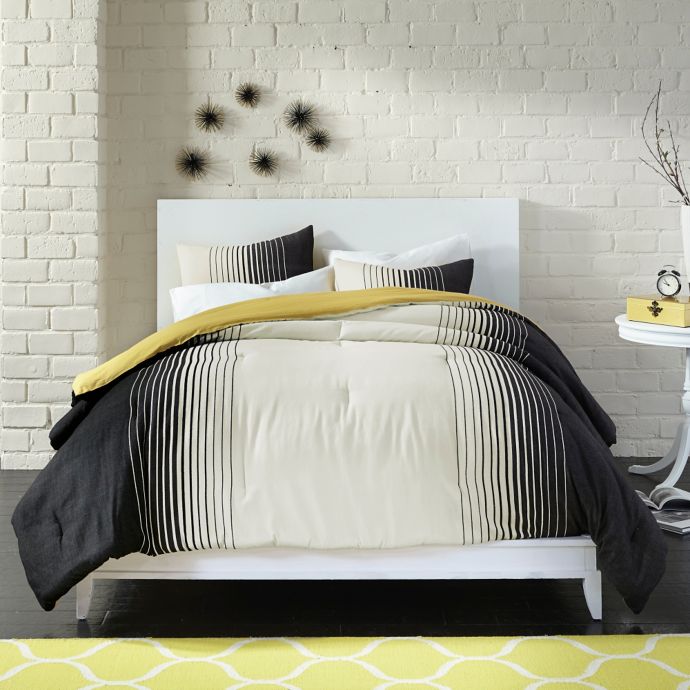 Bedwear Live Comfy Comfy Colorblock Reversible Comforter Set In