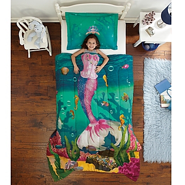 Dream Big Sea Princess 2-Piece Twin Comforter Set in Teal. View a larger version of this product image.