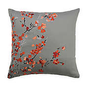 Alamode Home Brielle Square Throw Pillow in Coral/Grey