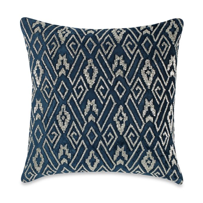 Callisto Home Velvet Plush Beaded Square Throw Pillow in ...