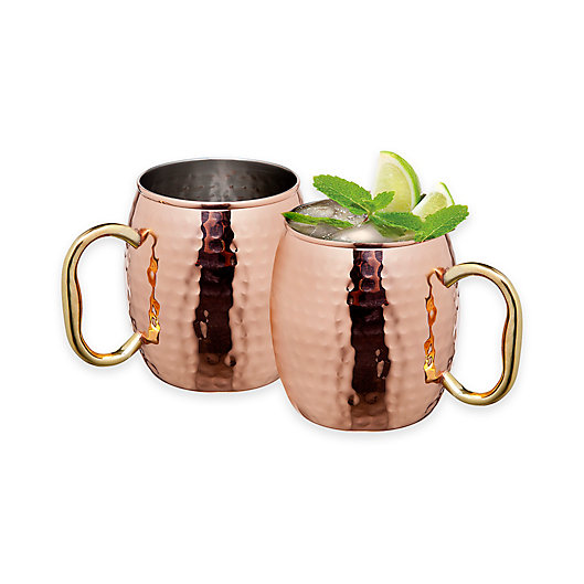 Alternate image 1 for Godinger Hammered Copper Moscow Mule Mugs (Set of 2)