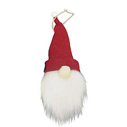 6.5-Inch Gnome Natural Pinecone Figural Christmas Ornament in Red