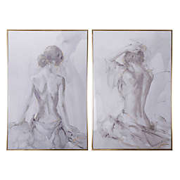 A&B Home Female Sketches Framed Wall Art (Set of 2)
