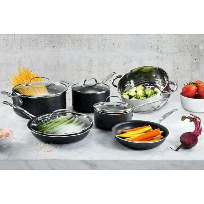 Granitestone Diamond Titanium Nonstick Aluminum Cookware Collection In Black Bed Bath Beyond