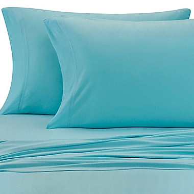 Pure Beech&reg; Jersey Knit Modal Full XL Sheet Set in Aqua. View a larger version of this product image.