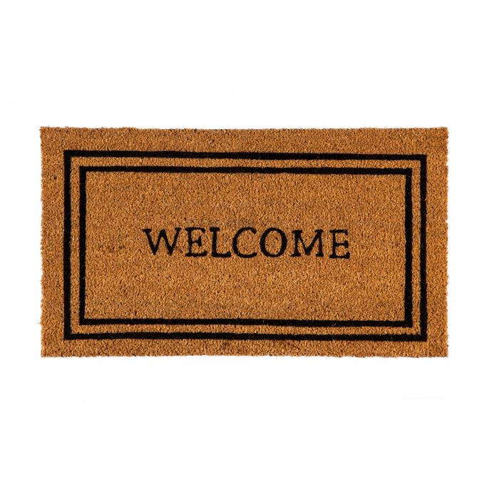 Evergreen Border 28" X 16" Coir Door Mat Insert in Black Bed