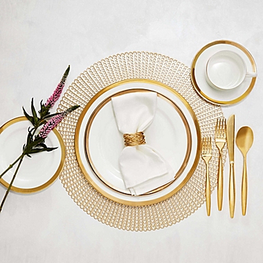 Nevaeh White&reg; by Fitz and Floyd&reg; Gold Entertainment Dinnerware Collection. View a larger version of this product image.