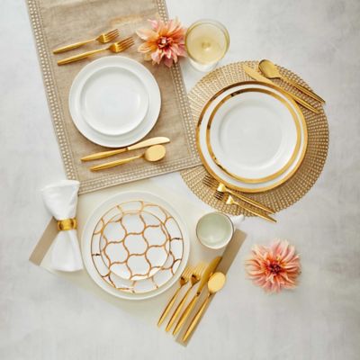 Nevaeh White&reg; by Fitz and Floyd&reg; Gold Entertainment Dinnerware Collection